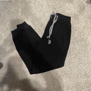 Figs Black Zamora High Waisted Petite Jogger Scrub Pants